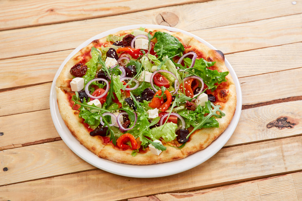 Plant-Based BBQ Tofu Pizza With Red Onion and Cilantro